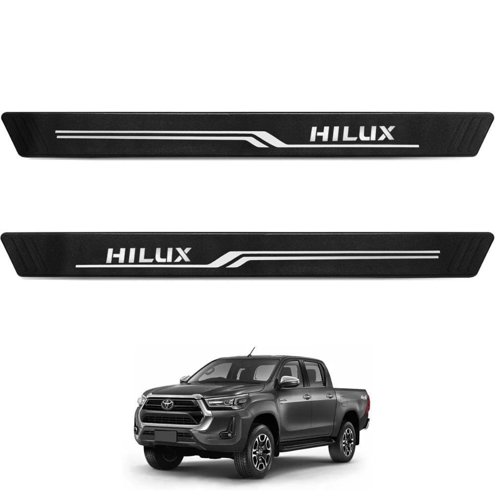 Jogo de Soleira Hilux CS 2005 a 2024 Texturizado 2 Peças Preto