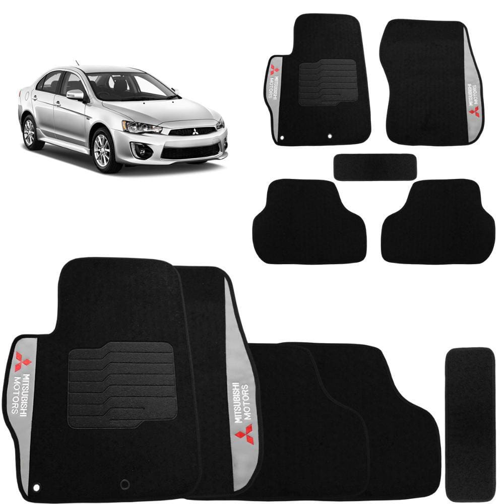 Jogo de Tapete Carpete Lancer 2007 a 2015 Preto 5 Peças