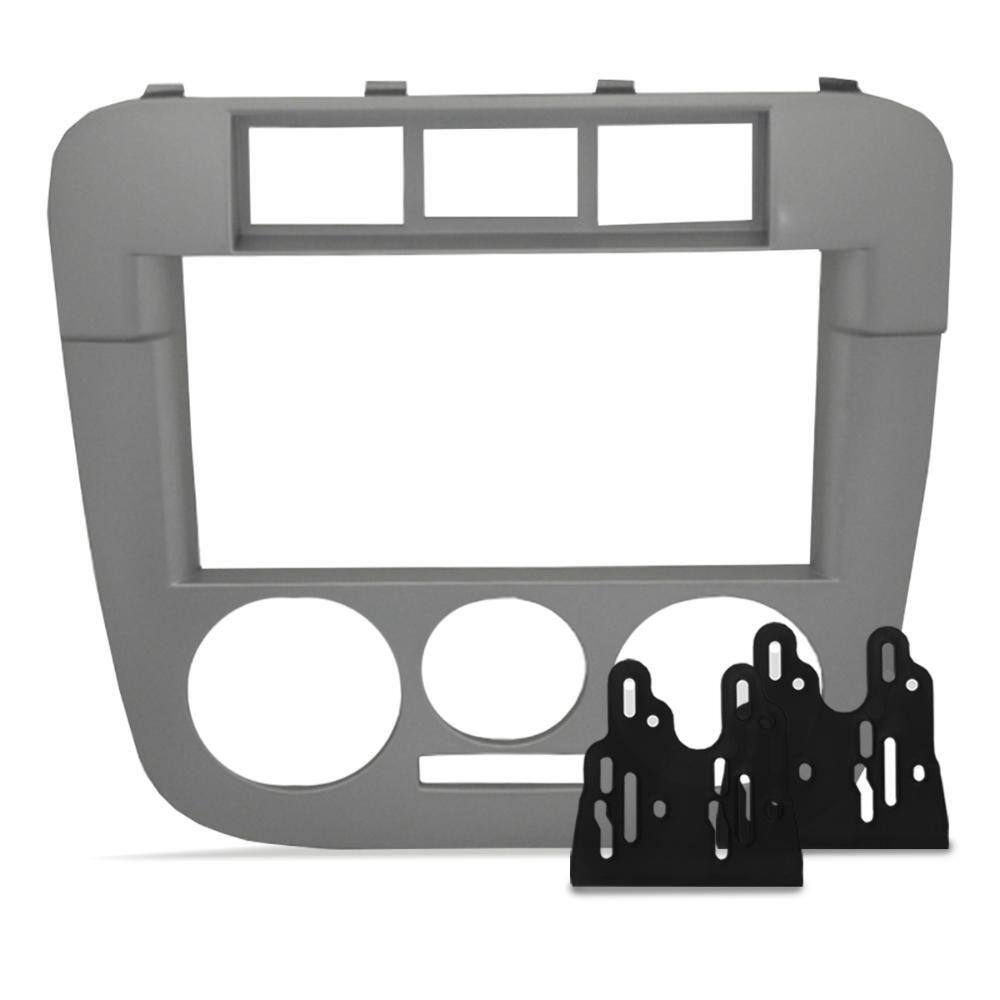 Moldura do Painel 2 Din Gol Saveiro Parati 2005 a 2014 Prata