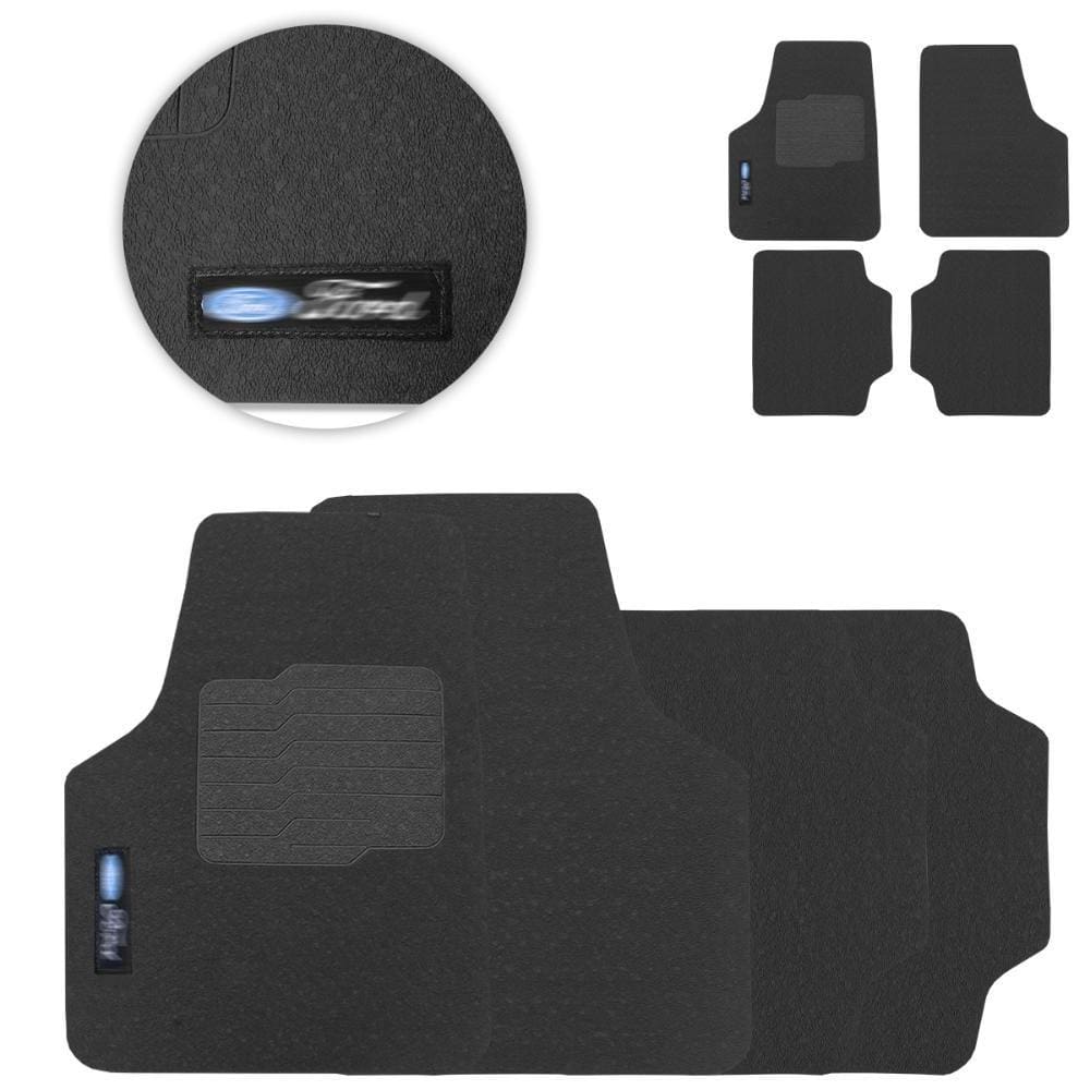 Tapete de Borracha Universal Ford Preto PVC 4 Peças