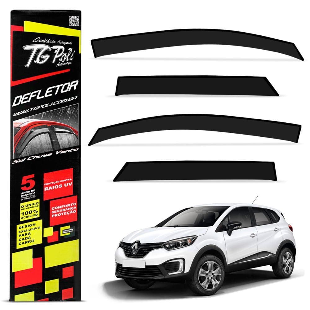 Calha de Chuva Defletor Captur 2017 a 2023 Acrilico Tgpoli