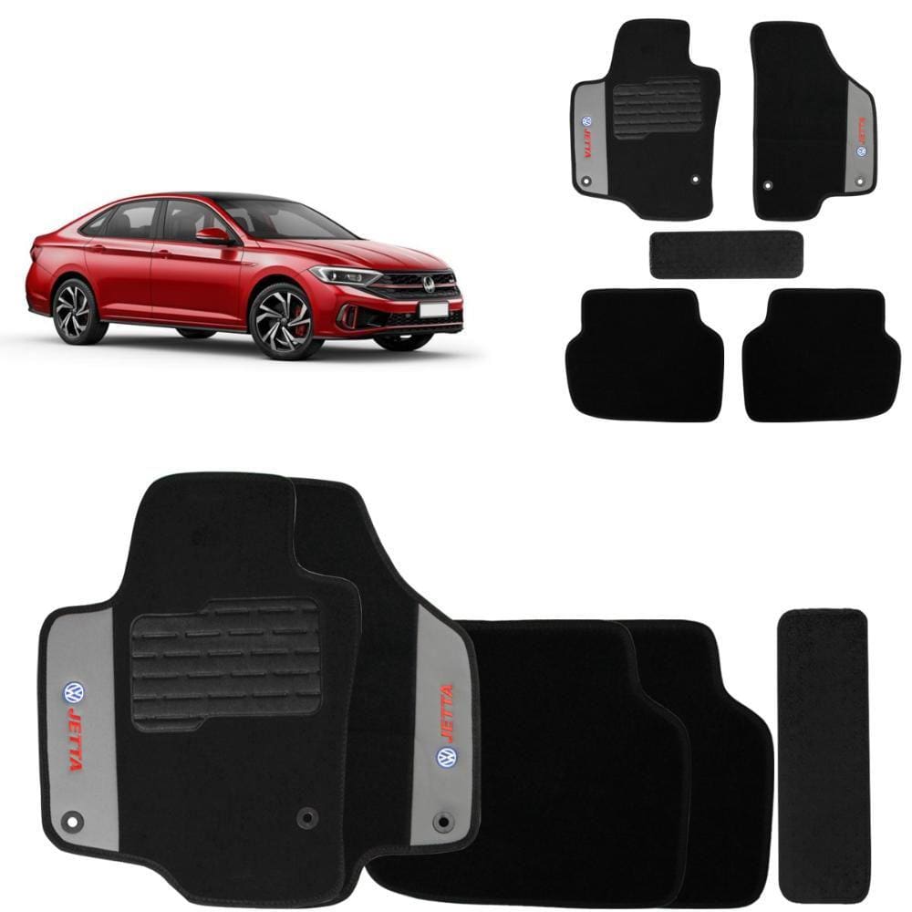 Jogo de Tapete Carpete Jetta 2011 a 2021 Preto 5 Peças