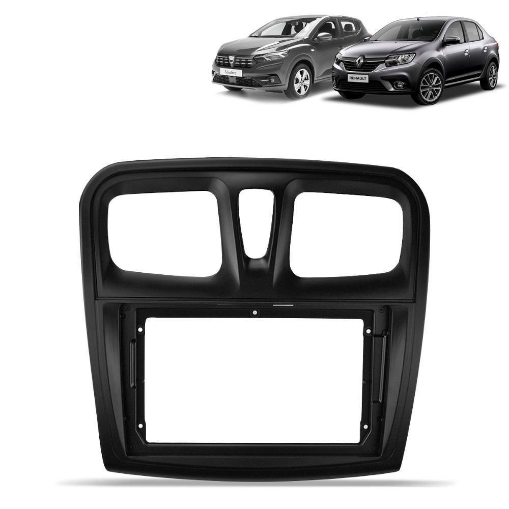 Moldura do Painel 9 Polegadas Logan Sandero 2015 a 2023 Pto