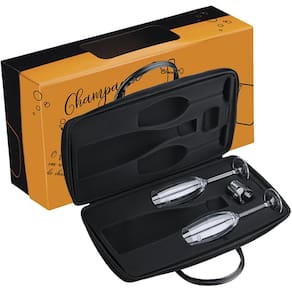 Bolsa Maleta Porta Garrafa com 2 Taças e Tampa P/ Espumante
