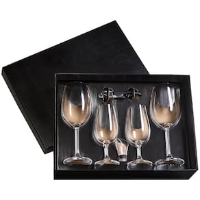 Kit Para Vinho 4 Taças de Cristal Saca-rolha e Corta gota