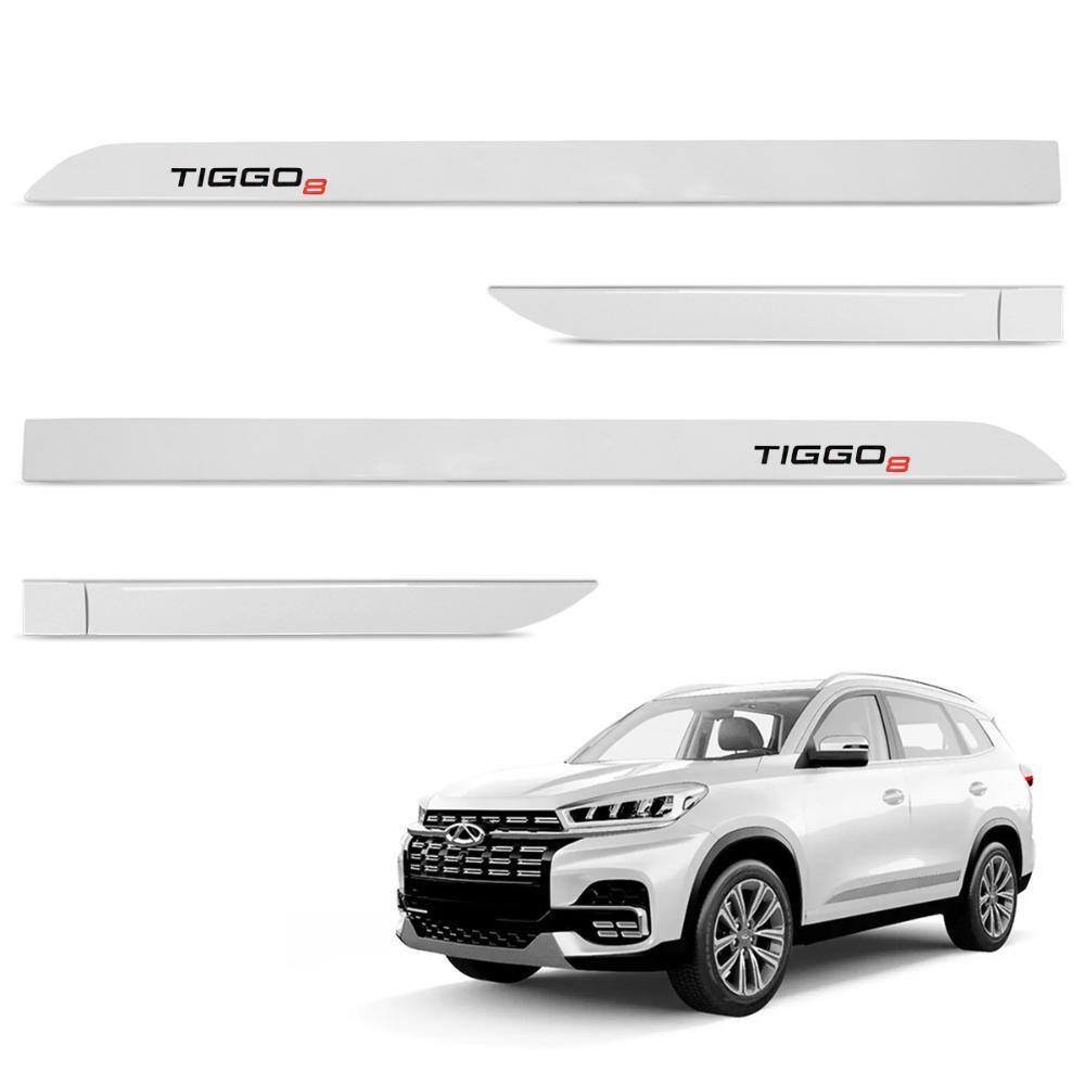 Jogo de Friso Lateral Tiggo 8 2021 a 2024 Branco Perolizado