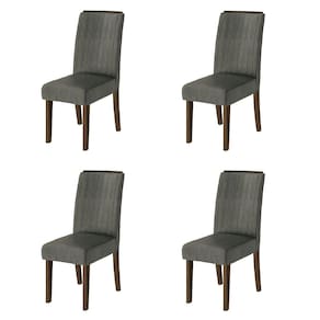 Conjunto Com 4 Cadeiras Estofada Sala de Jantar Grécia Cedro / Mascavo Dobuê