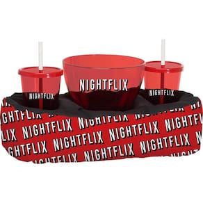 Kit Almofada com Balde Pipoqueira e 2 Copos Filme NightFlix