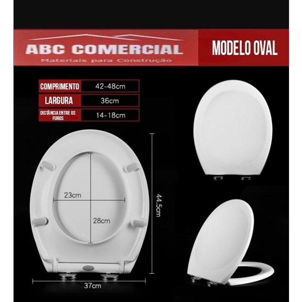 Assento Pp Oval Soft Close Para Louças Convencionais