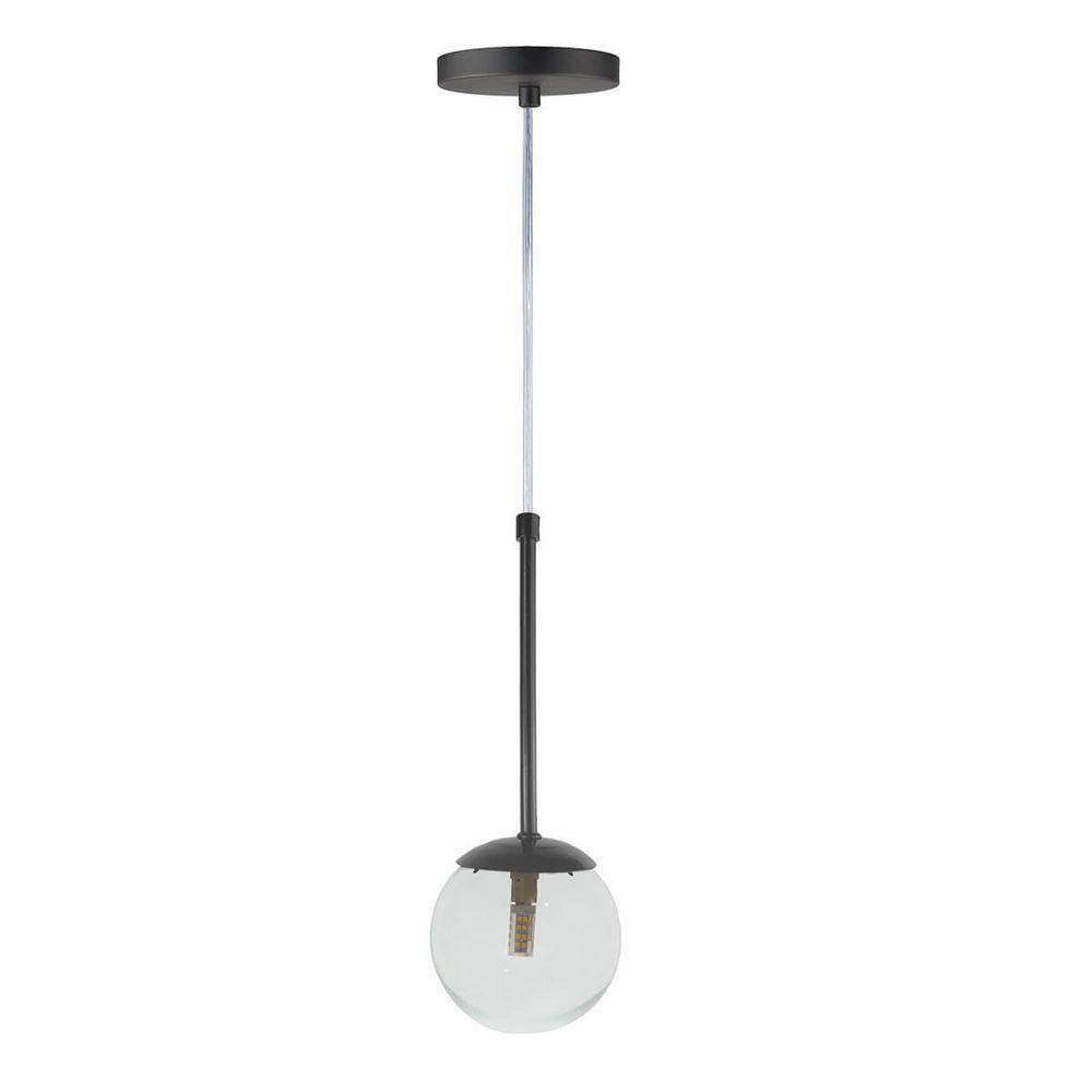 Pendente Globo Esfera De Vidro 12cm - Preto - Vidro Cristal