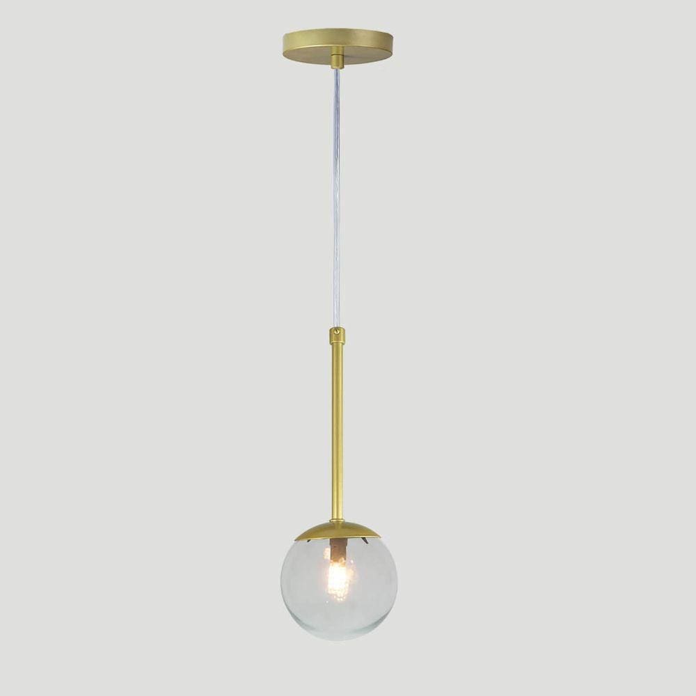 Pendente Globo Esfera De Vidro 12cm - Ouro - Vidro Cristal