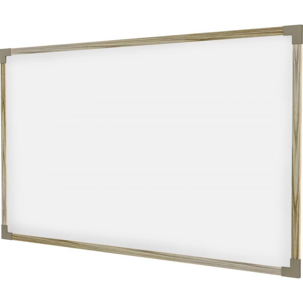 Quadro Branco Moldura Madeira 200X120Cm Uv Mdf