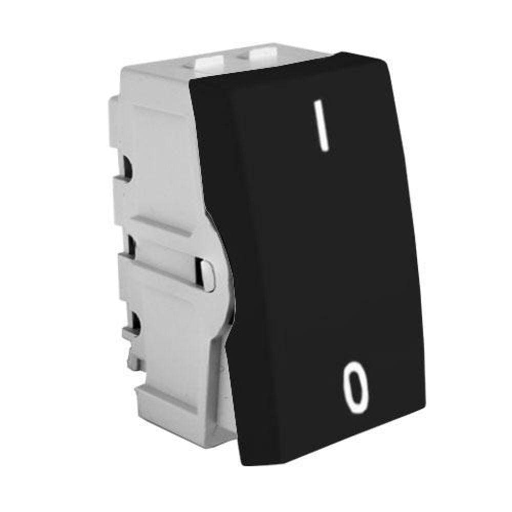 Modulo Interruptor Bipolar Simples - Recta Black Gloss