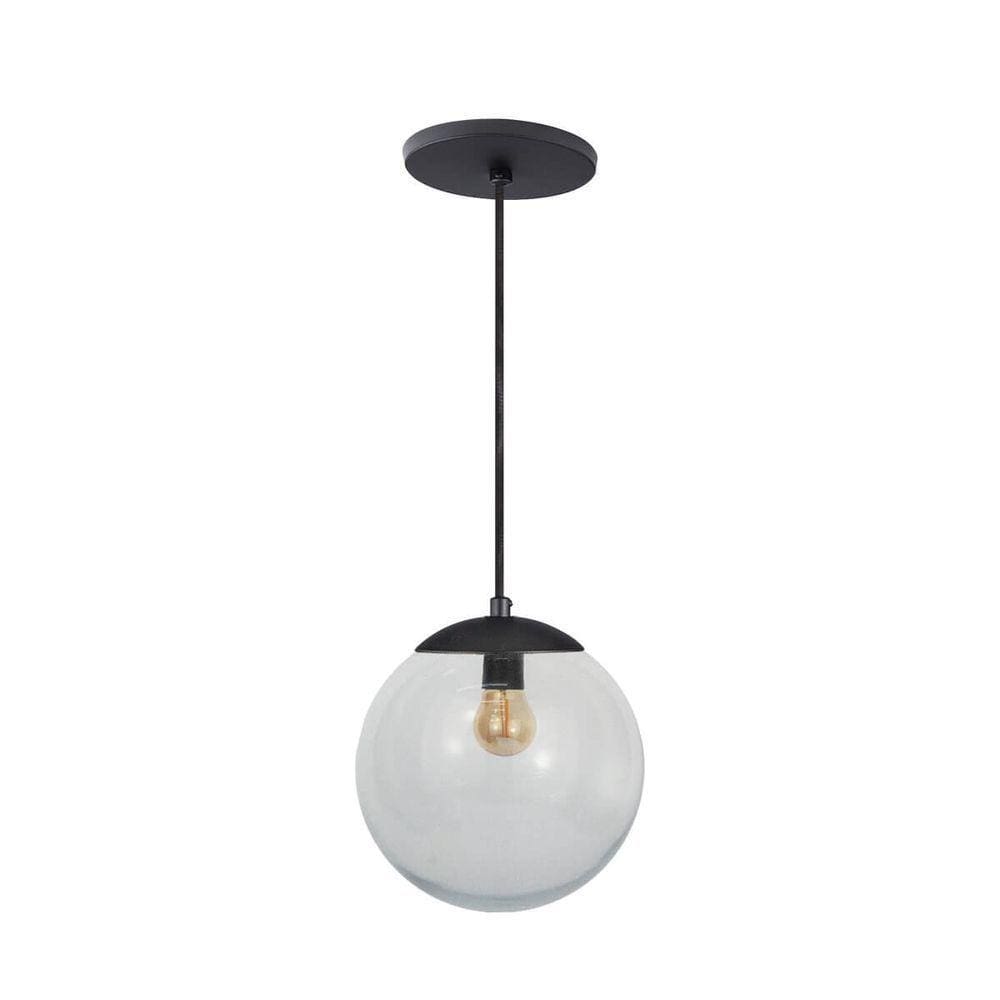 Pendente Globo Esfera De Vidro Cristal 20cm - Preto