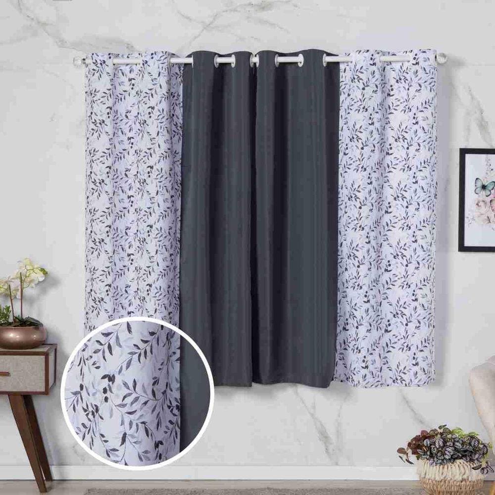 Cortina Floratta Decoração De Sala, Cozinha, 2,00M X 1,70M