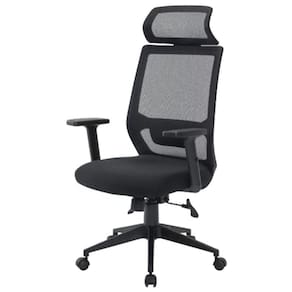 Cadeira Giratória NR-17 Genebra Presidente Fratini Polipropileno Revestido em Tela Preta Base Nylon