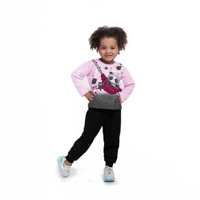 Conjunto Bebê Menina Moletom Panda