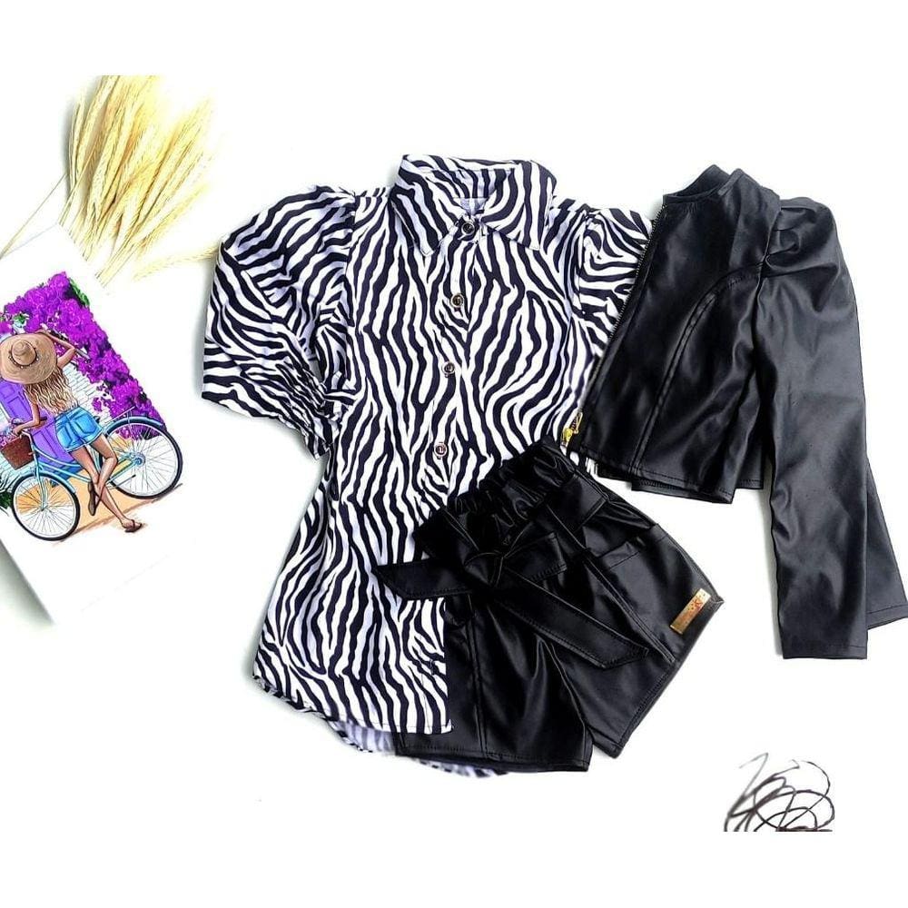 Camisa feminina infantil  manga longa - sobre legging