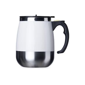 Caneca Mixer Inox Copo Termico Oval 400Ml Branca