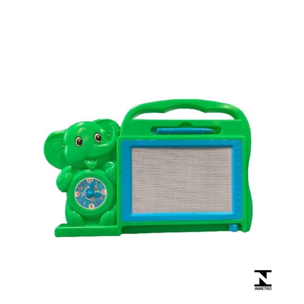 Lousa Infantil Mágica Elefante Com Caneta E Relógio - Toy Mix