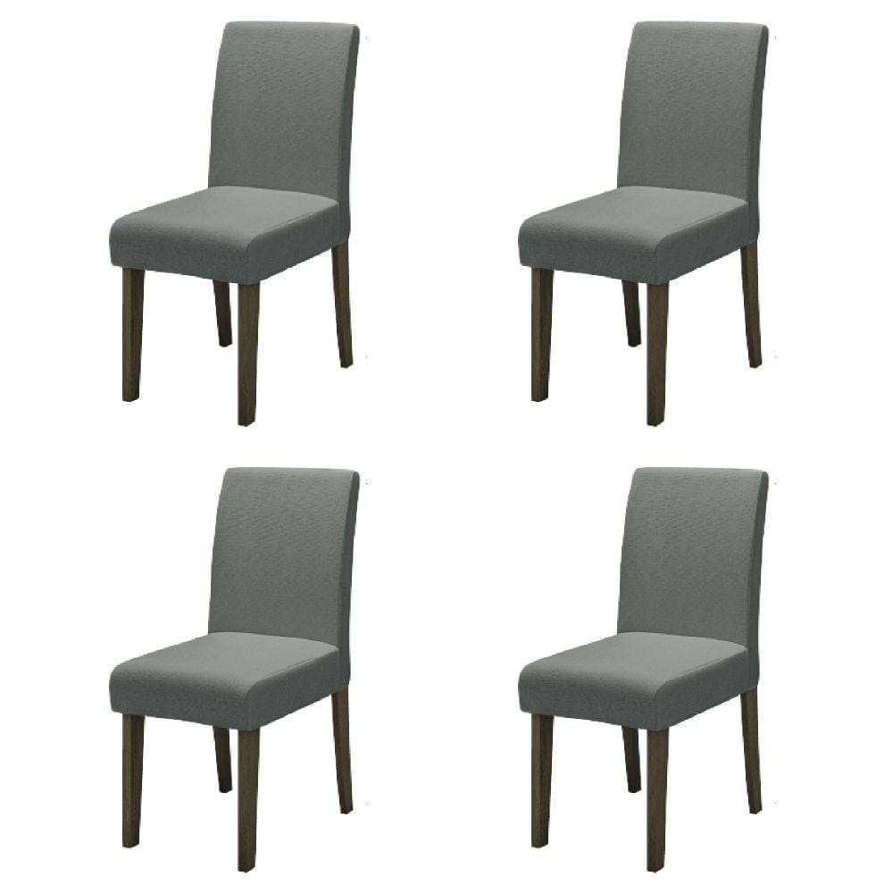 Conjunto Com 4 Cadeiras Estofada Sala de Jantar Trieste Siena Cedro / Mascavo Dobuê