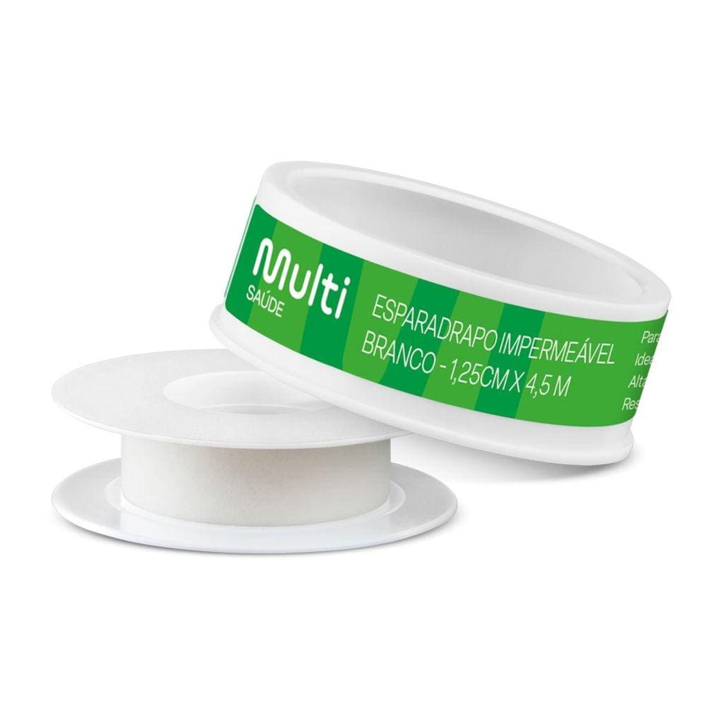 Esparadrapo Impermeável Alta Compressão 1,25cm X 4,5m Branco Multi Saúde Hc670