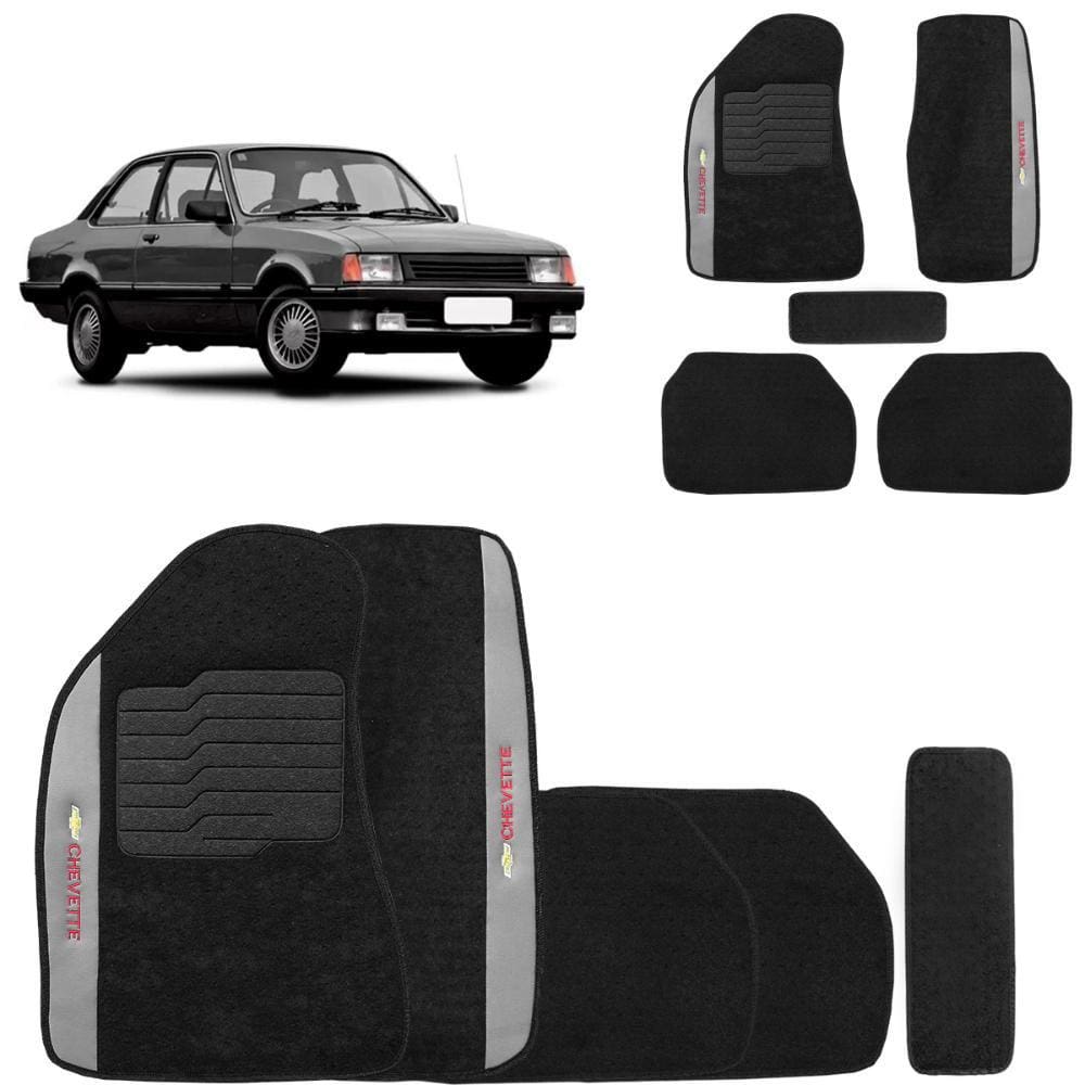 Jogo de Tapete Carpete Chevette 1973 a 1995 Preto 5 Peças