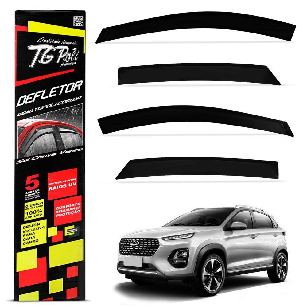 Calha Chuva Tiggo 3X 2021 2023 Inteiriça Acrílico Tgpoli