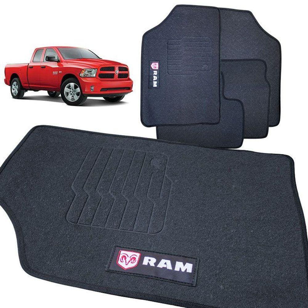 Jogo de Tapete Borracha Dodge Ram 1981 a 2014 em PVC