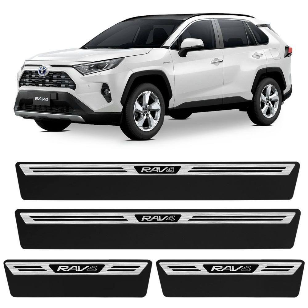 Jogo de Soleira Premium Rav4 2017 A 2022 Escovada 4 Portas