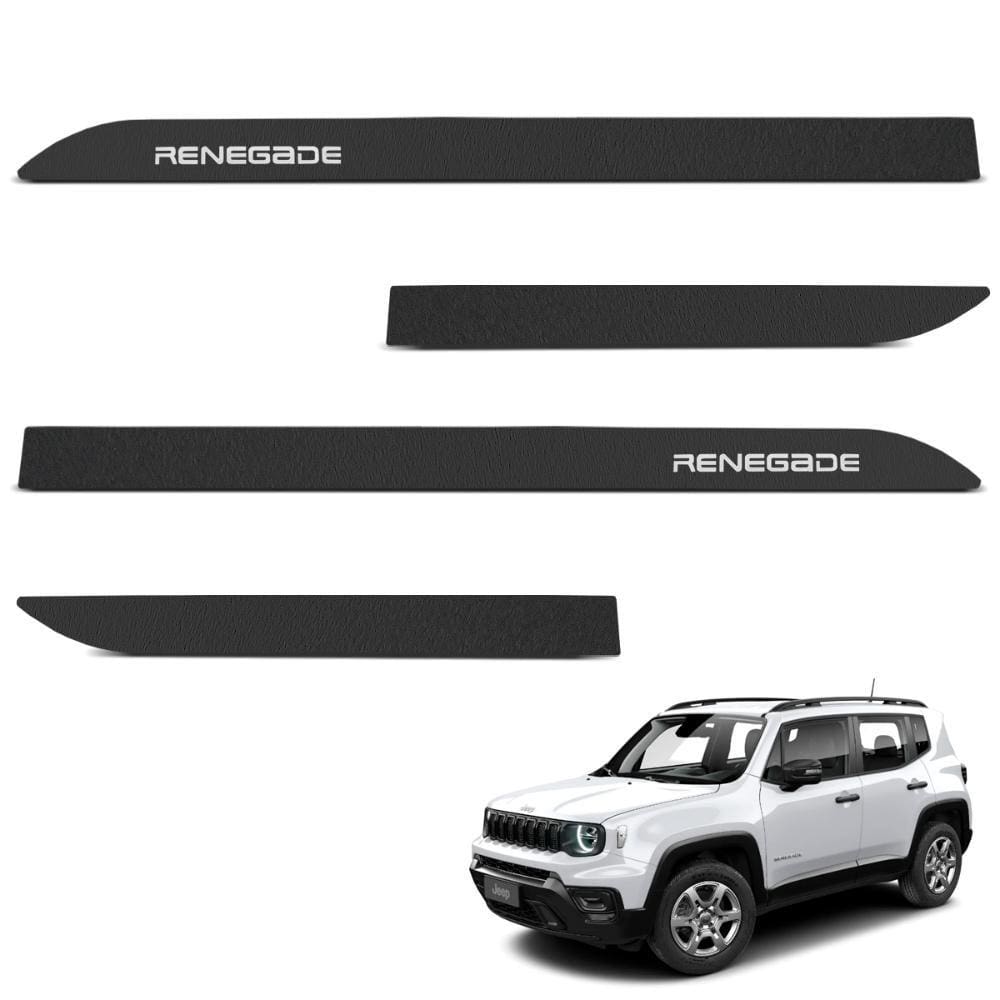 Jogo de Friso Lateral Renegade 2016 a 2024 Preto Texturizado