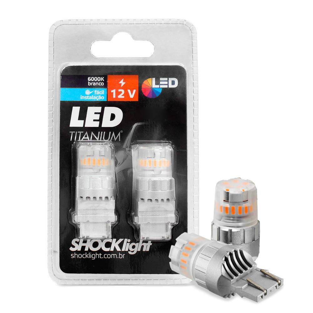 Lâmpada Led Ambar Pingão T20 23 SMD4014 3030 7440 2 Polo