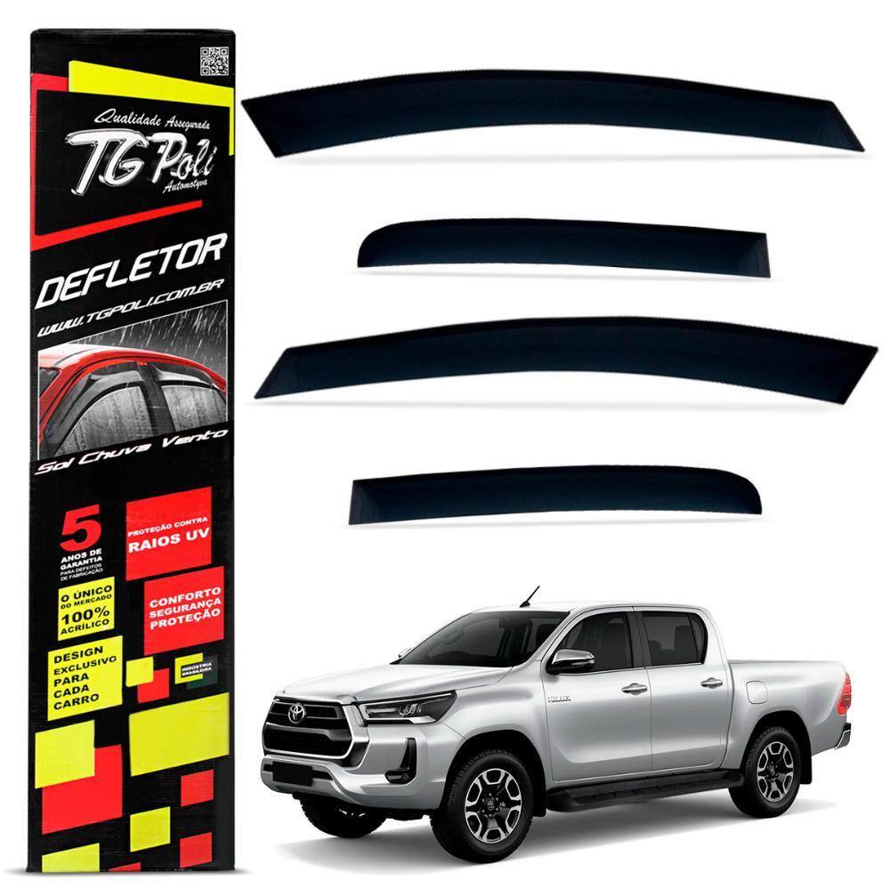 Calha de Chuva Hilux 2016 a 2023 Defletor Fumê Tgpoli