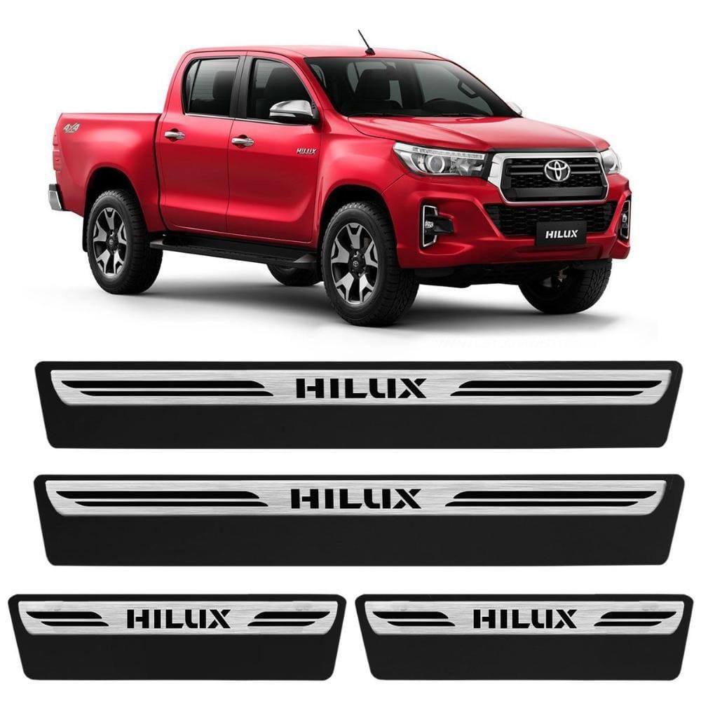 Jogo de Soleira Premium Hilux 2016 a 2023 Escovada 4 Portas