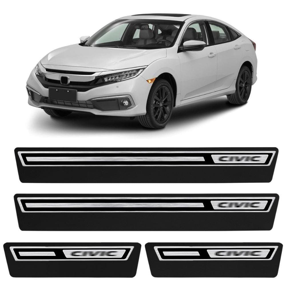 Jogo de Soleira Premium Civic 2017 a 2021 Escovada 4 Portas