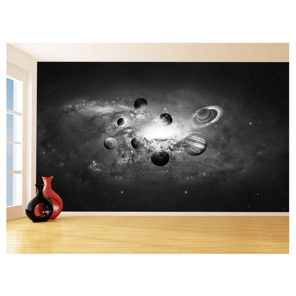 Papel De Parede 3D Espaço Estrelas Planetas 3,5M Nsp185