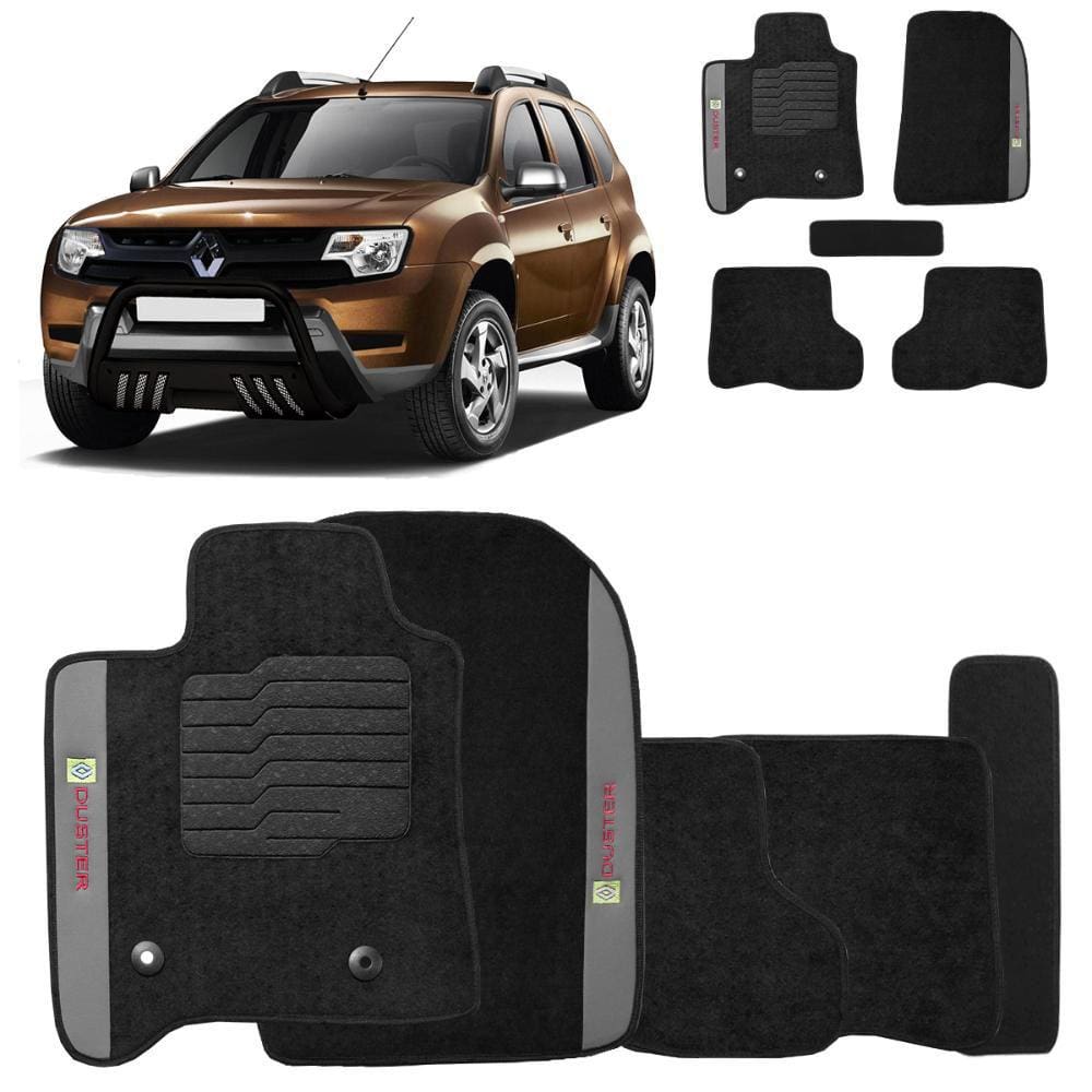 Jogo de Tapete Carpete Duster 2012 a 2015 Preto 5 Peças