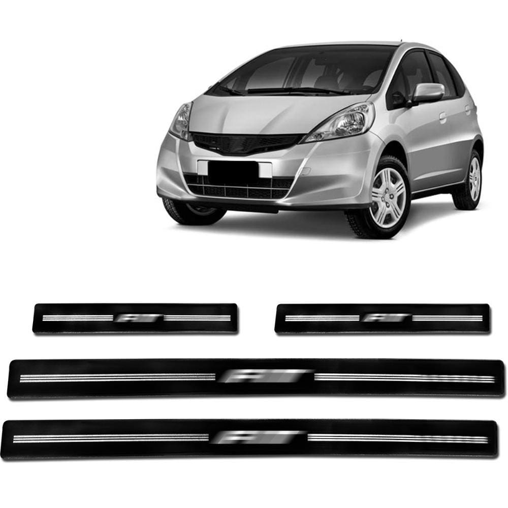 Jogo Soleira Resinada New Fit 2014 a 2021 Preto Alto Brilho