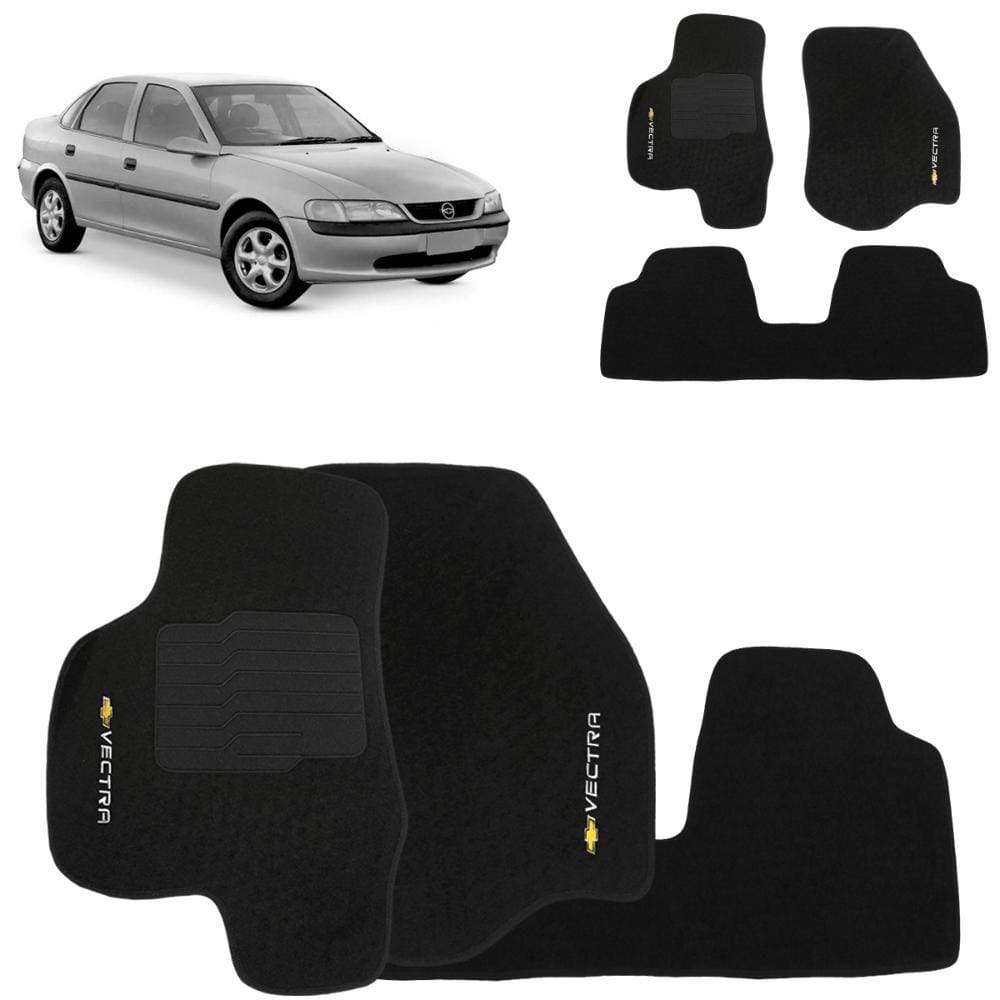 Jogo de Tapete Carpete Vectra 1997 a 2005 Preto 3 Peças