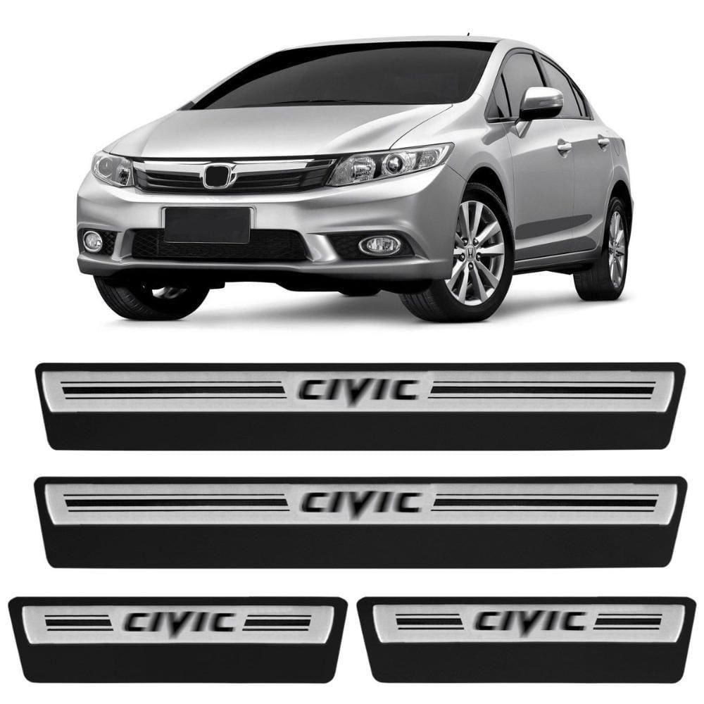 Jogo de Soleira Premium Civic 2007 a 2016 Escovada 4 Portas
