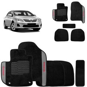 Jogo de Tapete Carpete Corolla 2008 a 2017 Preto 5 Peças