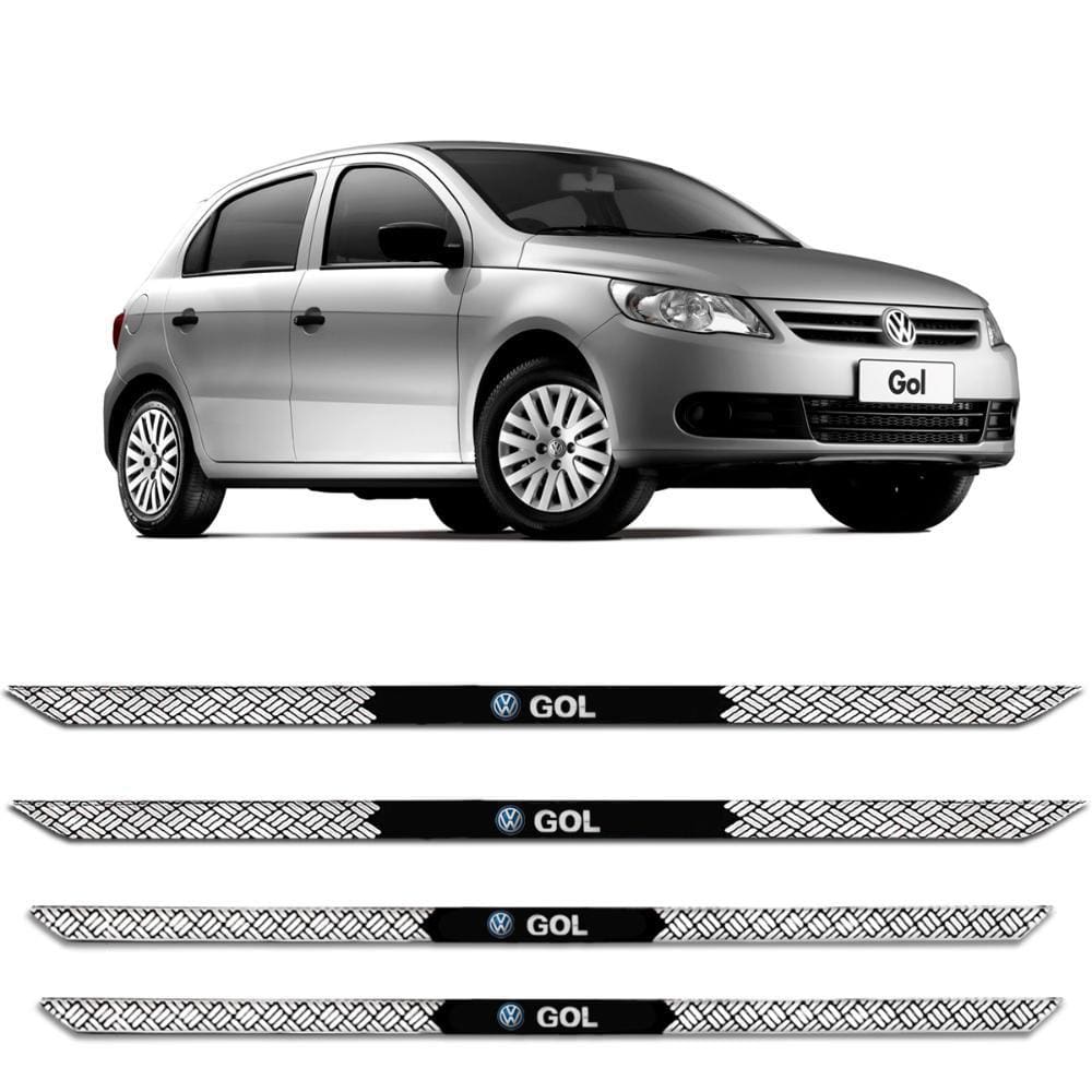 Jogo Soleira Resinada Volkswagen Gol 1994 a 2014 Alto Brilho