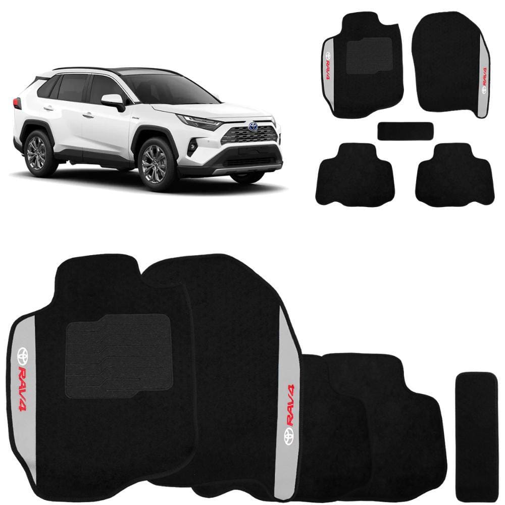 Jogo De Tapete Carpete Rav4 2013 a 2023 Preto 5 Peças