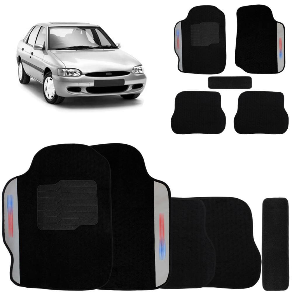 Jogo de Tapete Carpete Escort Zetec 1997 a 2002 Preto 5 Peças