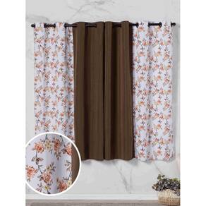 Cortina Floratta Decoração De Sala, Cozinha, 2,00M X 1,70M