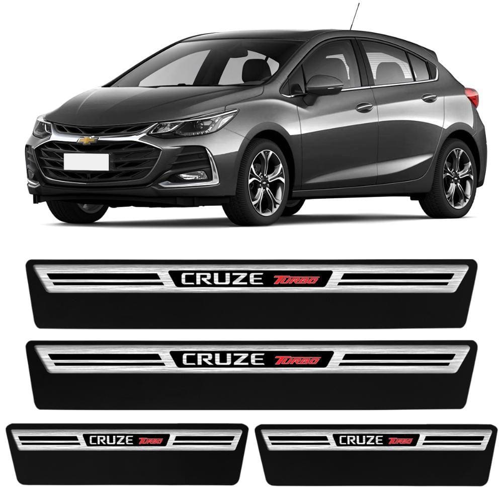 Soleira Premium Cruze Turbo 2018 a 2023 Escovada 4 Portas