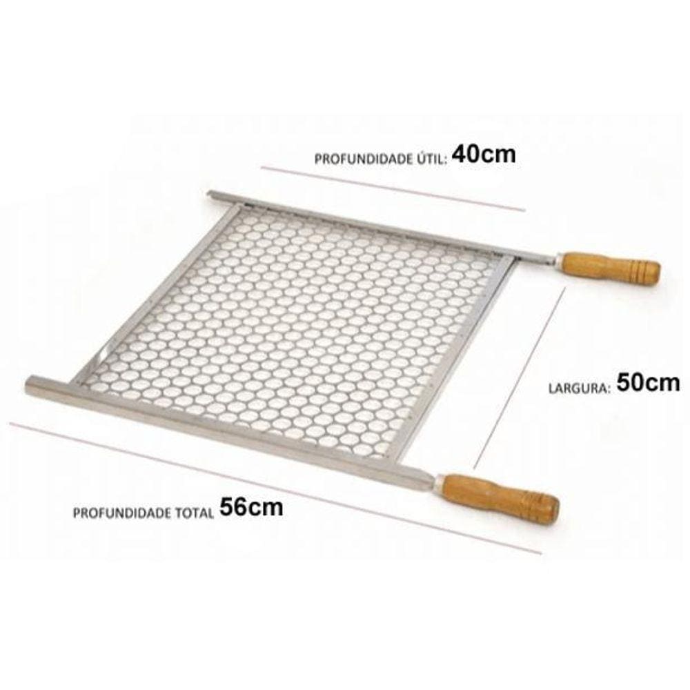 Grelha Churrasco Churrasqueira 50Cm X 40Cm Aço Galvanizado