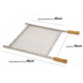 Grelha Churrasco Churrasqueira 50Cm X 40Cm Aço Galvanizado