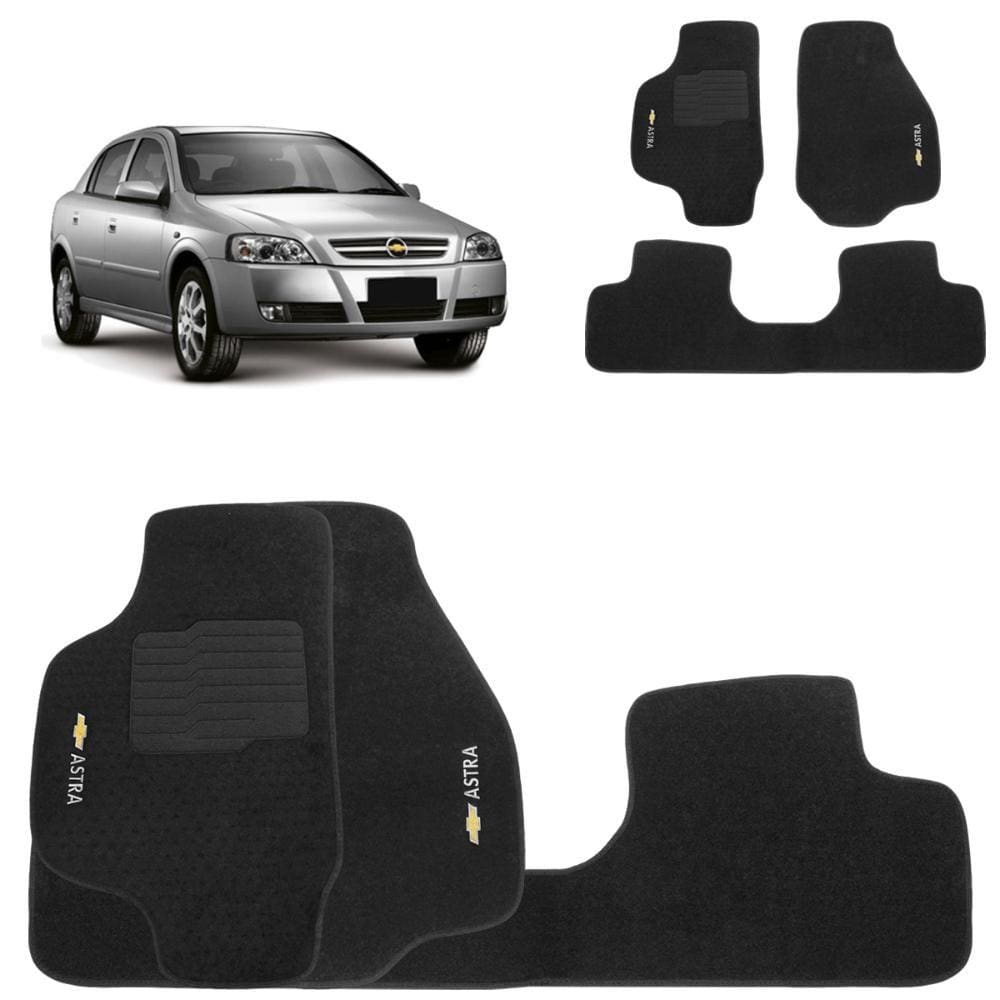 Jogo de Tapete Carpete Astra 1999 a 2011 Preto 3 Peças