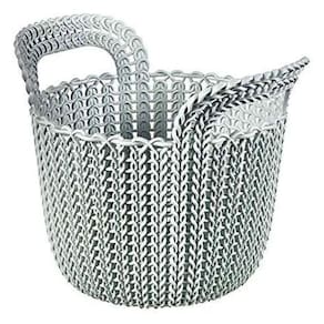 Cesto Organizador Knit Trançado Redondo 3 Litros Cinza Keter